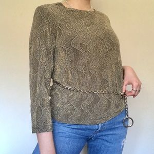 Vintage glittery sparkly wavy print top